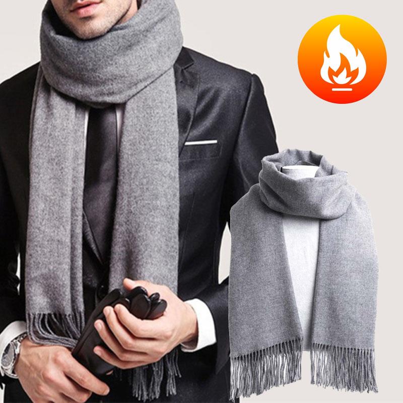 Autumn And Winter Solid Color Imitation Cashmere Scarf Monochrome Thickened Long Men And Women Tassel Shawl Warm Scarf
