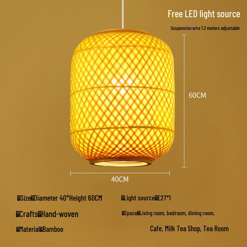 Retro Bamboo Woven Lantern Chandelier - Chinese Hot Pot & Restaurant Outdoor Decor