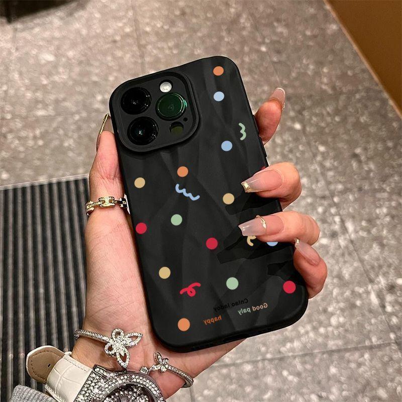 Color polka dot iPhone11promax mobile phone case is suitable for Apple 11promax pleats 11 matte 11.