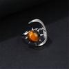 Elegant Moon and Star Crystal Ring Smooth Comfort Band Handmade Finger Jewelry Stylish Daily Wear Accessories