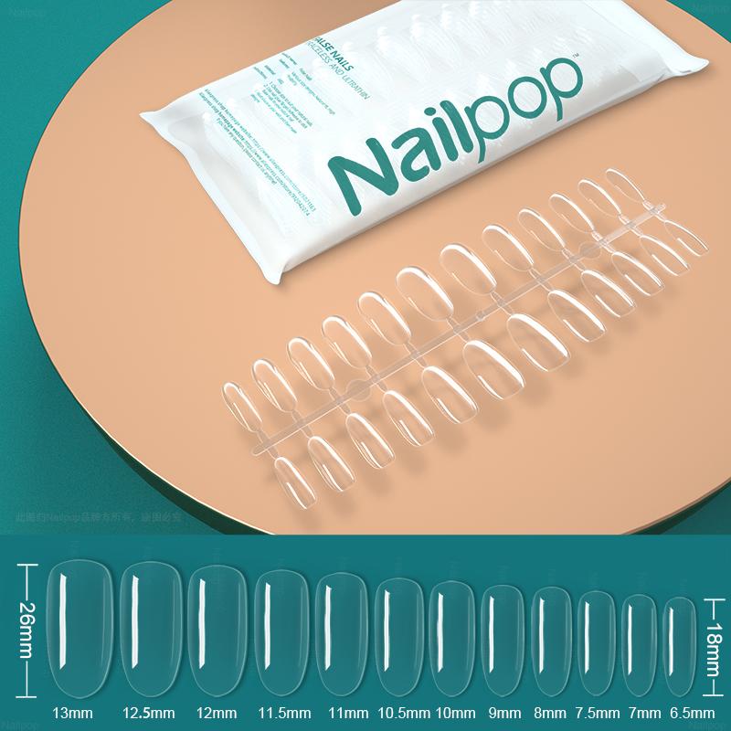 Nailpop Transparent Fake Nail Acrylic Tips Press On Nails Coffin Traceless and Ultrathin False Nails Accessories Tools 120pcs