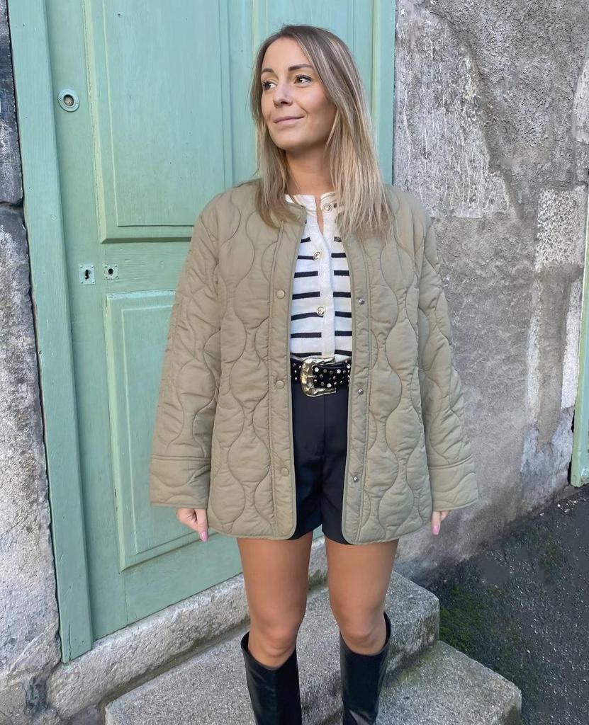 2024 Autumn/Winter Plus Size Women's European & American Diamond Pattern Quilted Cotton Jacket