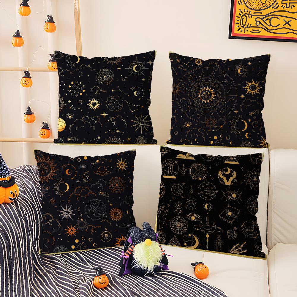Traditional Eid Eid Symbol Print Pillow Case Comfort Sofa Bed Silky Elegant Invisible Zipper Decorative Cushion Cover