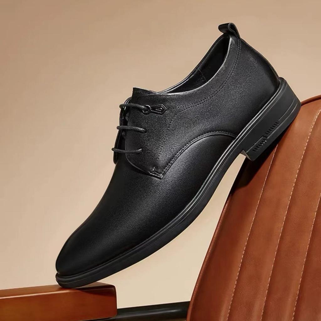 Leather Men'S Leather Shoes Dress Shoes Black Lace-Up Men'S Shoes Four Seasons Shoes Business Dress Shoes Men'S 86552-7