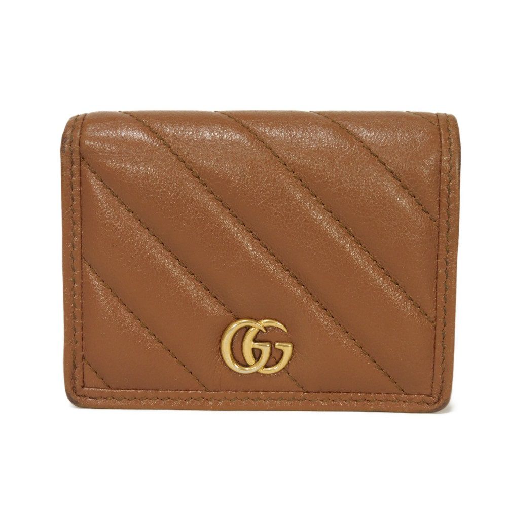 

Б/у 9539 Компактный кошелек Double G 466492 0OLFT 2535 7941 Диагональная стежка Наппа GG Marmont Коричневый Унисекс от