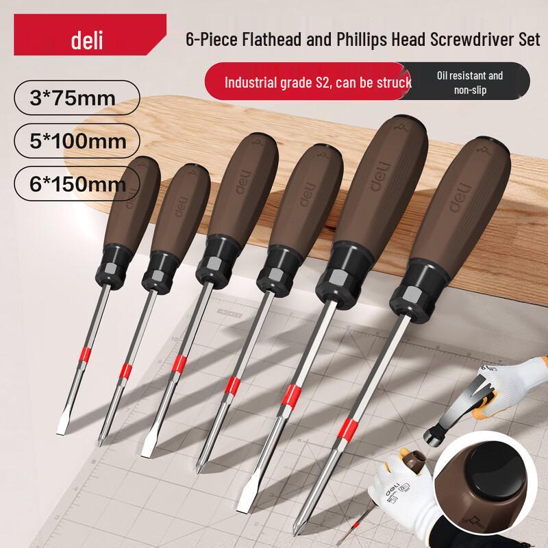 Deli Industrial-Grade Anti-Slip Striking Screwdriver