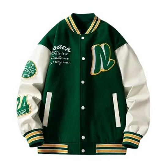 2026 Men's Trendy American Style Autumn Stand Collar Baseball Jacket for Teens