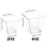 50PCS 2/4OZ Plastic Dessert Cups with Spoons Clear Mini Square Tumbler Cups for Mousse Pudding Appetizer Party Supplies
