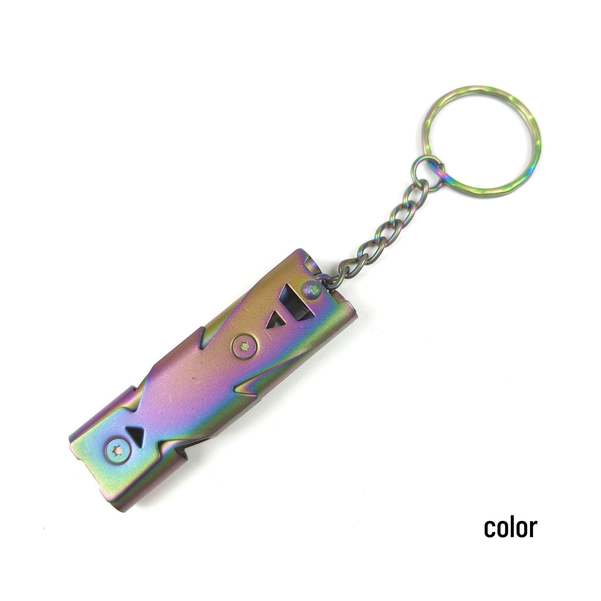 Double-Tube Stainless Steel Survival Whistle: High-Frequency, Loud, Lifesaving Emergency Whistle for Outdoor Use
