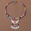 Vintage Tibetan Jewelry Bohemia Headwear Photo Prop Ethnic Tassel Hair Accessory Long Chain Red Stone Hairdress Accessory Girls