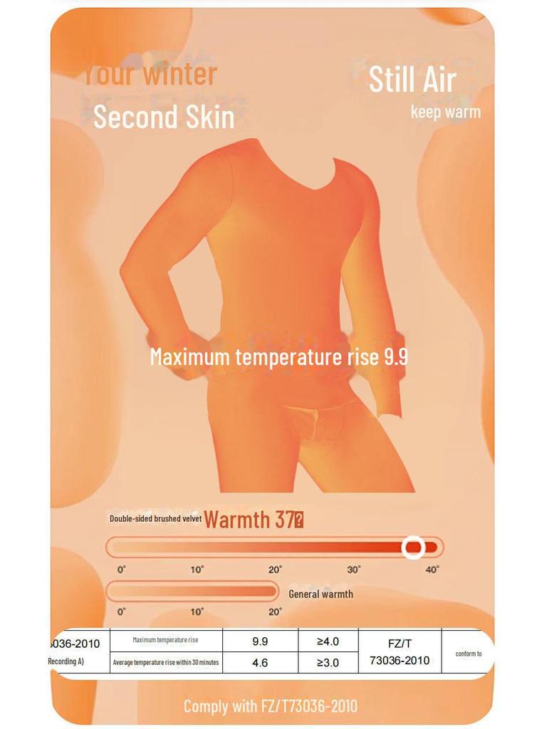 Herren Deutscher Samt Thermo Unterwäsche Set - Nahtlos, Antibakteriell, Übergröße für Herbst/Winter