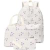 2026 New High Quality Corduroy 3-Piece Backpack Set for Girls Lightweight Floral Printed Primary School Student School Bags