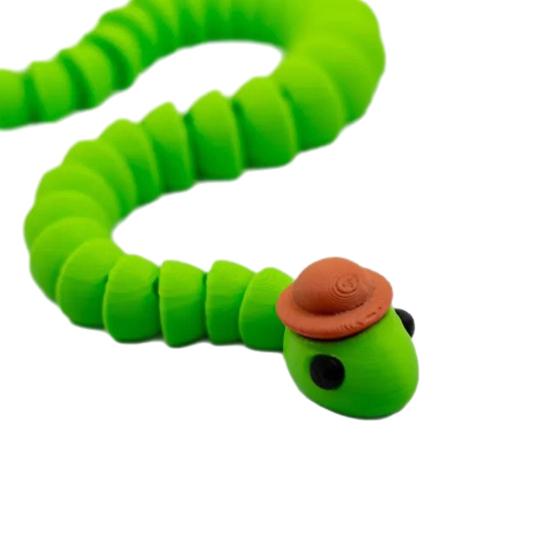 3D Printed Snake Figure Flexible Animal Fidget Toy Cute Articulating Snake Desk Toy for Collectors Easter Basket Stuffer