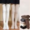 Kids Girls Cotton Tights with Non-Slip Waist Winter Fleece Lined Thermal Tights Anti-Pilling No Sagging Warm Opaque Pantyhose