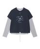 THE COLDEST MOMENT (W) Tcm Crack String Layered Long Sleeve (Navy)