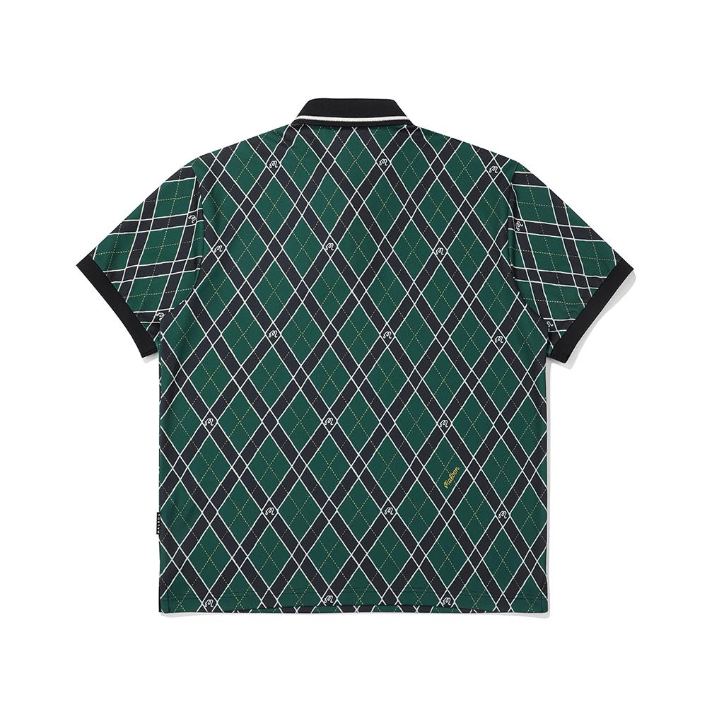 MALBON GOLF Argyle Pattern Polo Shirt Green (Man)