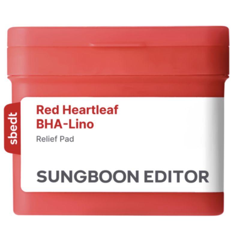 SUNGBOON EDITOR Red Houttuynia BHA Rhino Relief Pad 60 Pads | Soothing Exfoliating Toner Pads for Blemish-Prone Skin 1pcs