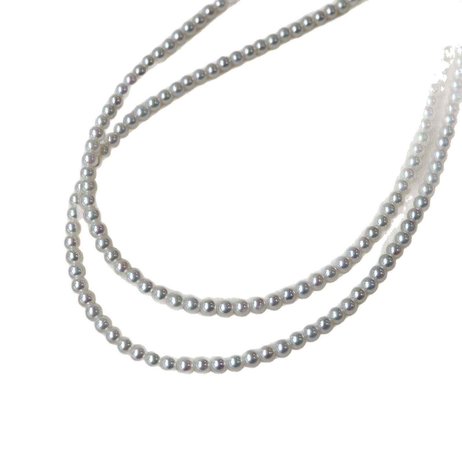Aurora Round 3-4mm Freshwater Pearl Necklace with 925 Silver Choker 3.5-4mm