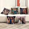 Kpop Style Band K-Katseyes Pillow Covers Cartoon Sofa Decorative Home Double-Sided Printing Short Plush Cute Cushion Cover