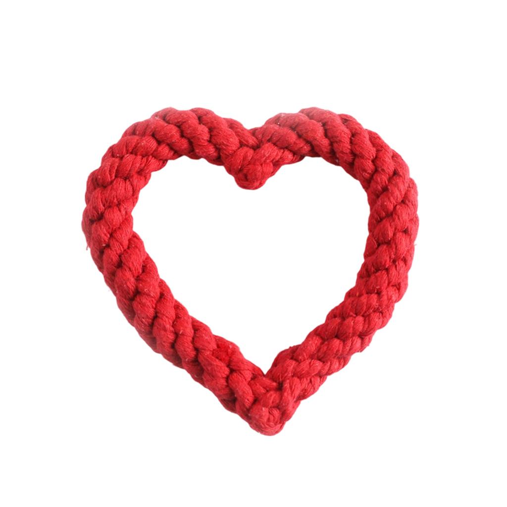 Lano ve tvaru srdce pro domácí mazlíčky, Bavlněné lano Hračky pro psy ve tvaru srdce na Valentýna