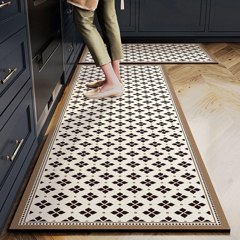 Light luxury dirt-resistant floor mat style living room room diatom mud floor mat ring velvet carpet bathroom water-absorbing non-slip floor mat