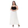 Women's Plus Size Elastic Waist Flared Lined Chiffon Long Skirt