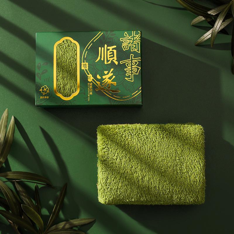 Handtuch mit Hand Geschenkbox Hochzeitsbär Handtuch Geschenk Korallen-Samt Handtuch Geschenk