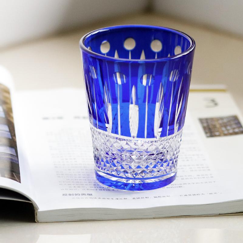 

Handcraft Hand Cut Lotus Colored Hock Wine Glasses Red Champagne Flute Blue Edo Kiriko Highball Cocktail Whiskey Glass