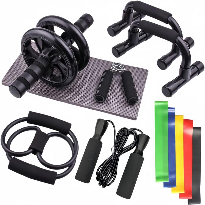 WEZHO Abdominal Wheel & Push-Up Bar Combo Set