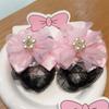 2PCS Fashion Headdress Ballet Hair Net Spring Clip Hair Bun Cover Sweet Girls Elastic Hair Net  Kids
