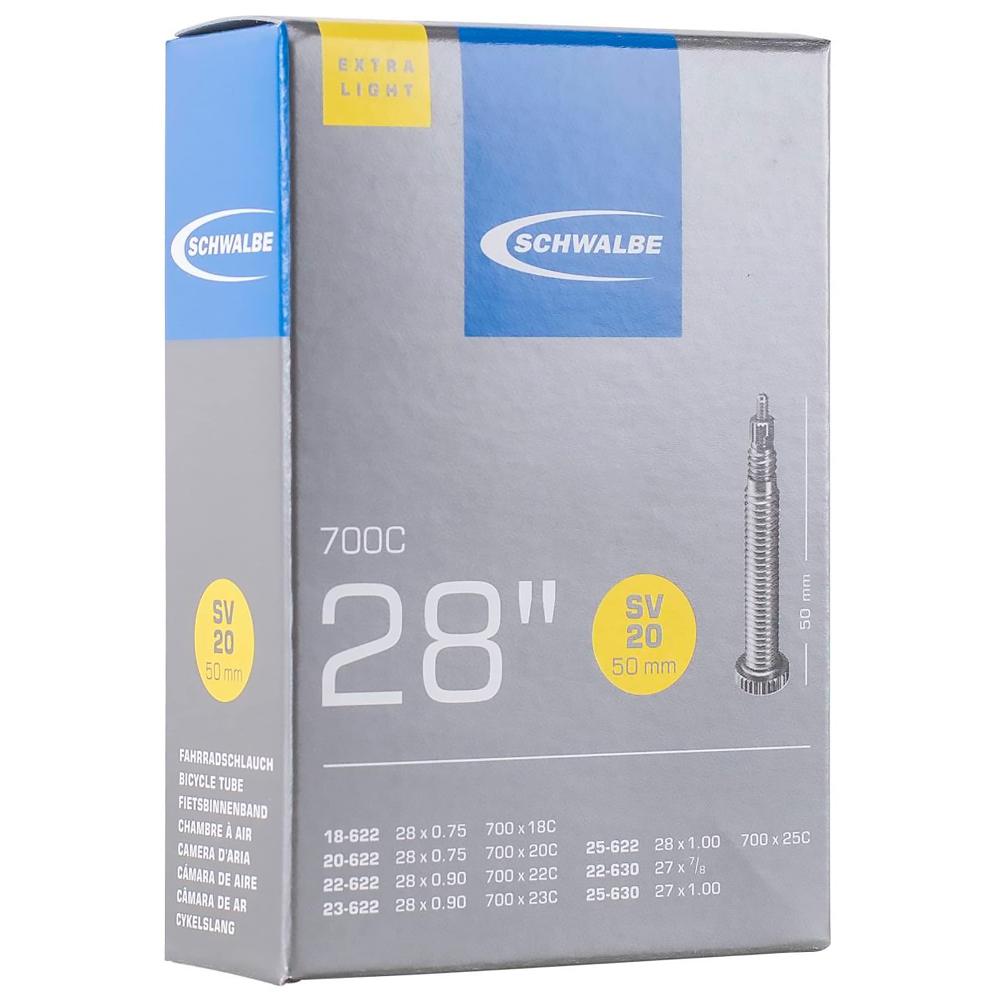

SCHWALBE 700 x Tube Presta Style 50mm Medium Long Valve [Genuine Product] 18/25C 20SV-ML
