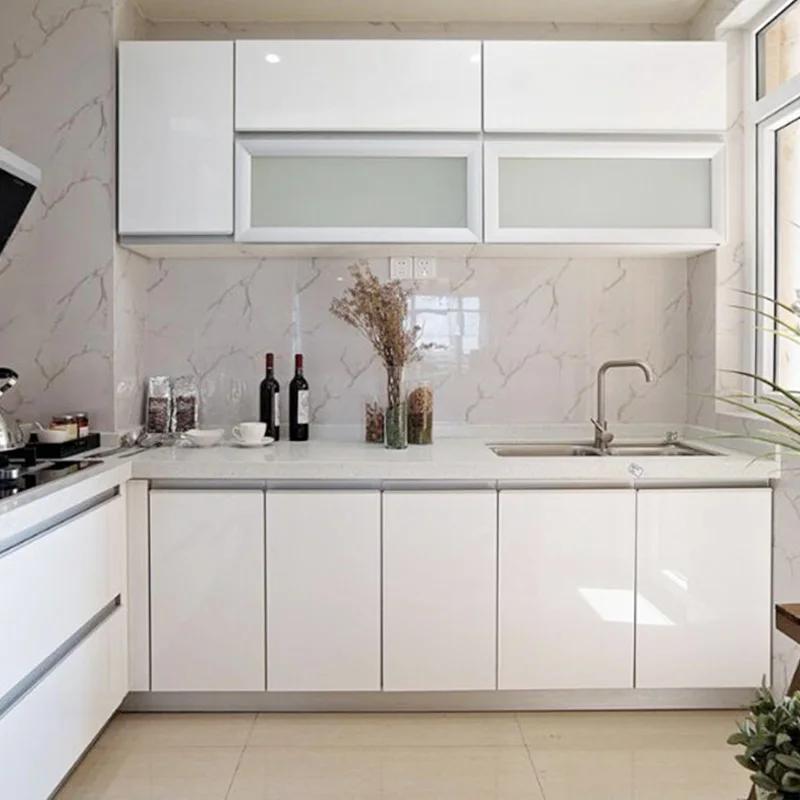 Pearlescent Solid Color Oil-proof PVC Wallpaper Self-adhesive Waterproof Renovation Sticker for Kitchen Furniture Table Cabinet