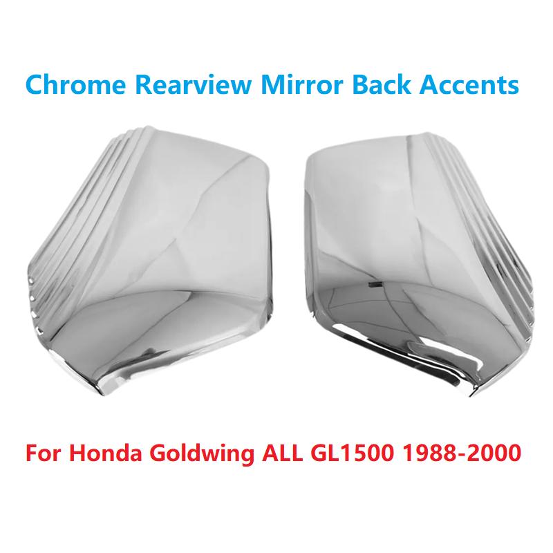 

L&R Chrome Rearview Mirror Trim Shells for Honda Goldwing ALL GL1500 GL 1500 1988-2000 Motorcycle Mirror Back Accents Cover