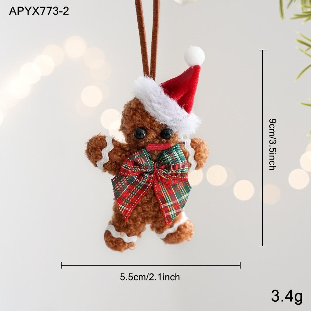 Knit Scarf Xmas Hanger Bow Knot Tree Charm Cute Gingerbread Ornament Xmas Party