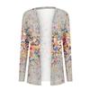 Modischer, lässiger, mittellanger Cardigan-Jackenmantel mit Blumendruck für Damen