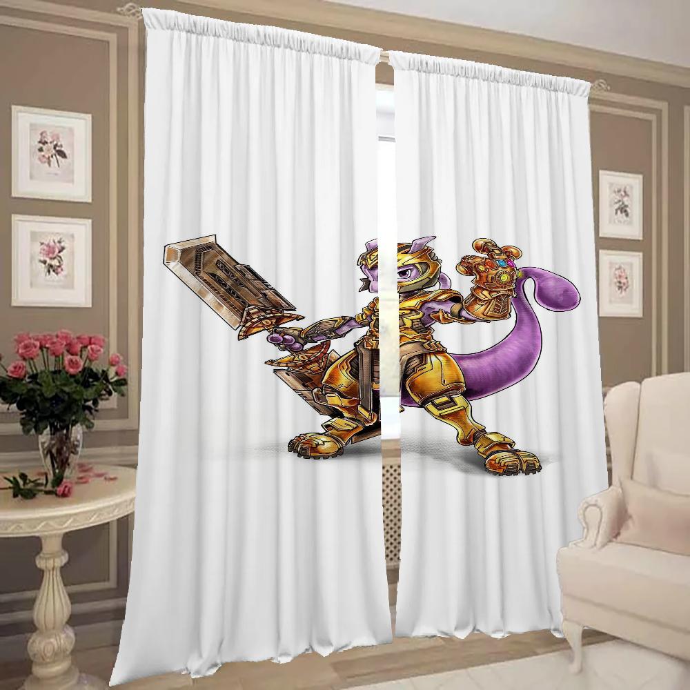 Home Interior Kitchen Curtains for Living Room 2 Pieces Blackout Curtains Door Curtain P-pokemon-n Partition Bedroom Decoration