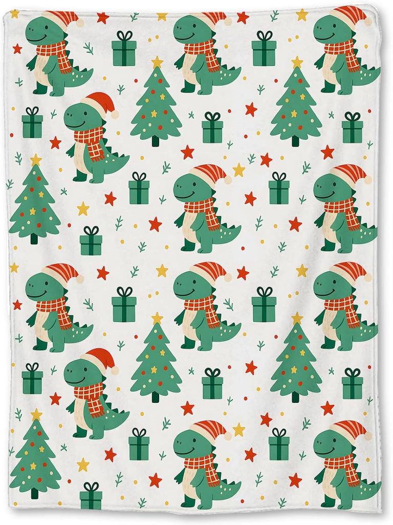 Weihnachten Santa Flanelldecke - Weich, Leicht & Niedlich mit Weihnachtsmann-, Baum- & Zuckerstangen-Designs für Sofa, Bett oder Reise