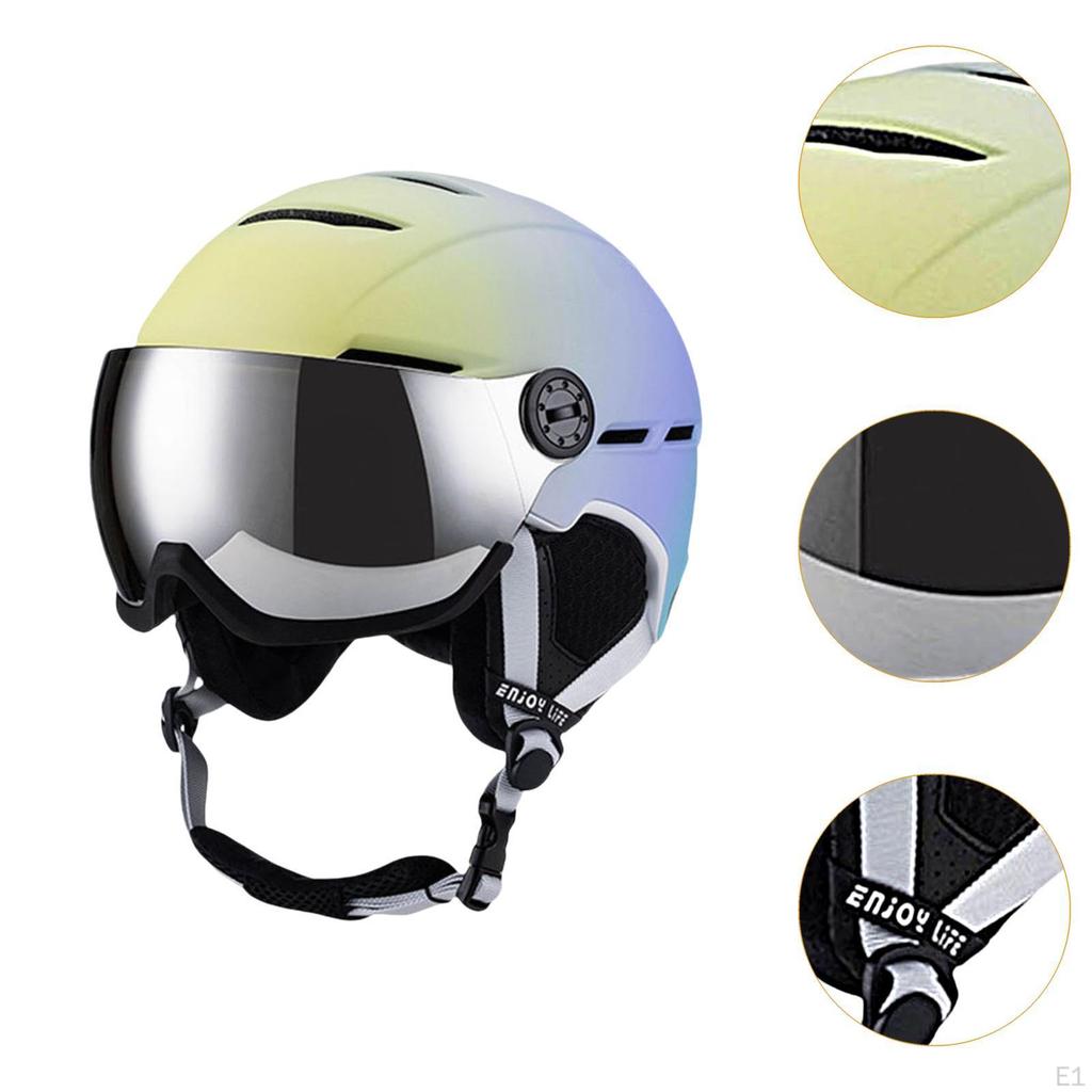 Ski Helmet with Goggles Portable Skiing Accessories Winter Sport Skateboard for