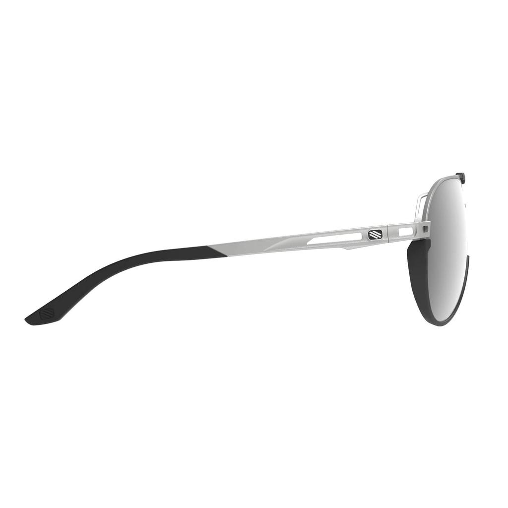 RUDYPROJECT SKYTRAIL Matte Aluminum Black Lens Bridge Temple 48mm Sunglasses, Frame/Laser Lens, Width 58mm, Width 14mm, Length 130mm, Height