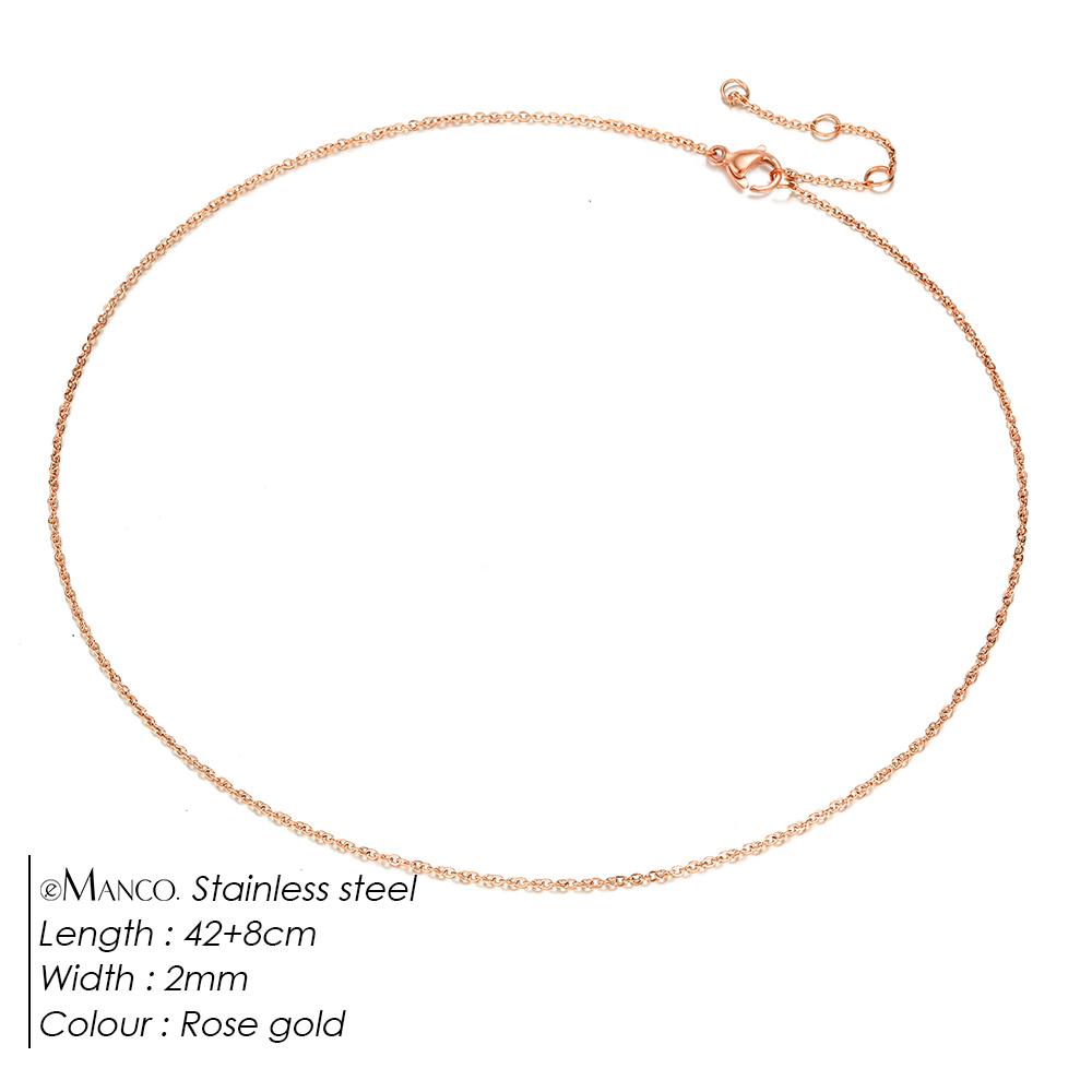 EManco Fine Chain Necklace Stainless Steel Fashion Gold Jewelry Thin Chain Link Choker Necklaces Women