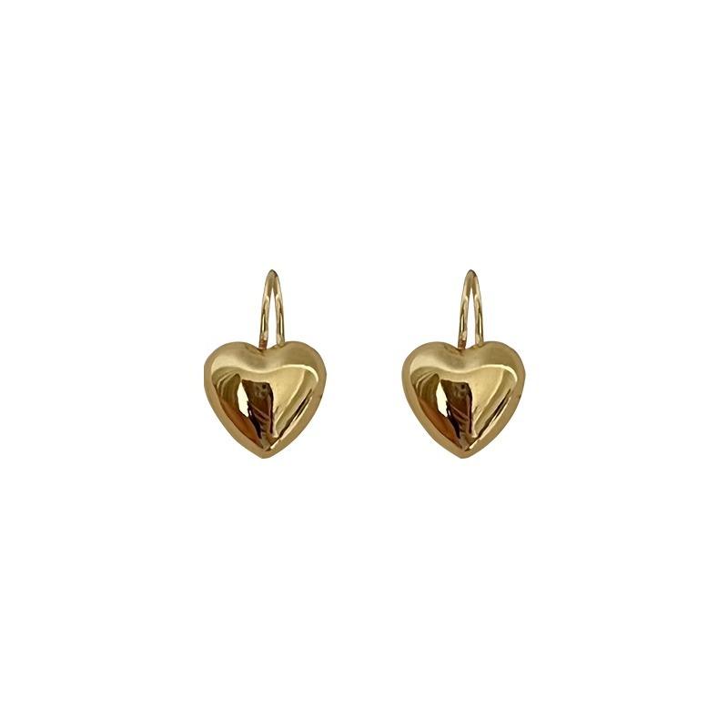 Gold love unique earrings women's new popular light luxury high-end heart earrings temperament stud earrings