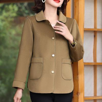 Herbstkleidung Doppelseitiger Wollmantel Kurz Neuer Stil Mode für mittlere und ältere Frauen Modisches Damen Herbst- und Winter-Wolltop für Damen