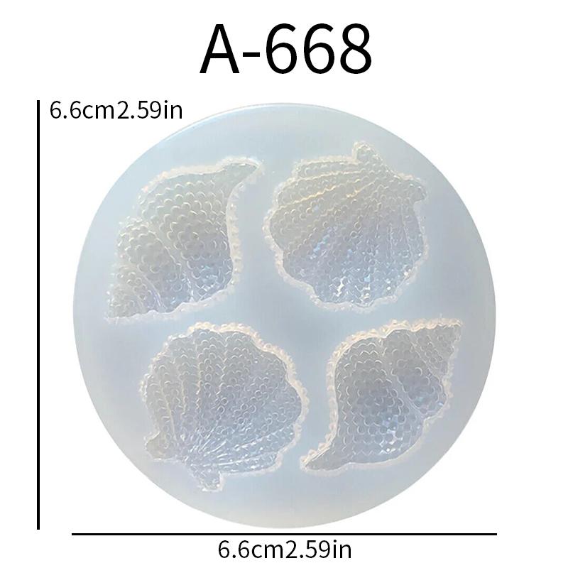 Flerkantig snäckskals-spegel hartsform; form för dekoration av snäckskalshantverk