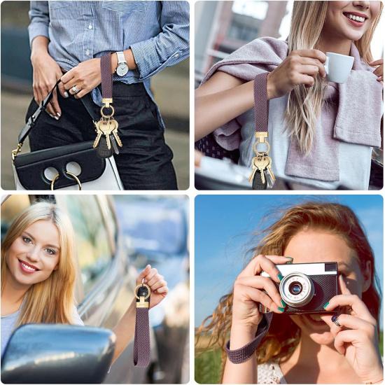 Fishent Stretchy Wristlet Keychain, Cute Key Chain with Keyrings