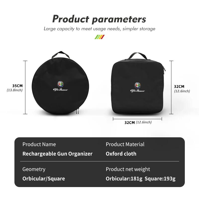 Car Stickers For Alfa Romeo Portable Waterproof Flame-retardant Car Charging Cable Storage Bag For Alfa Romeo 159 Giulietta Giul