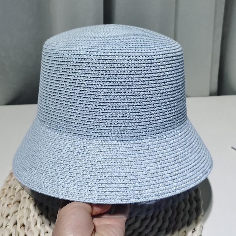 Women Straw Sun Hat Foldable Packable Wide Brim Summer Hat Flat Beach Hat Ladies Crochet Bucket Hat packable sun hat светло-синий