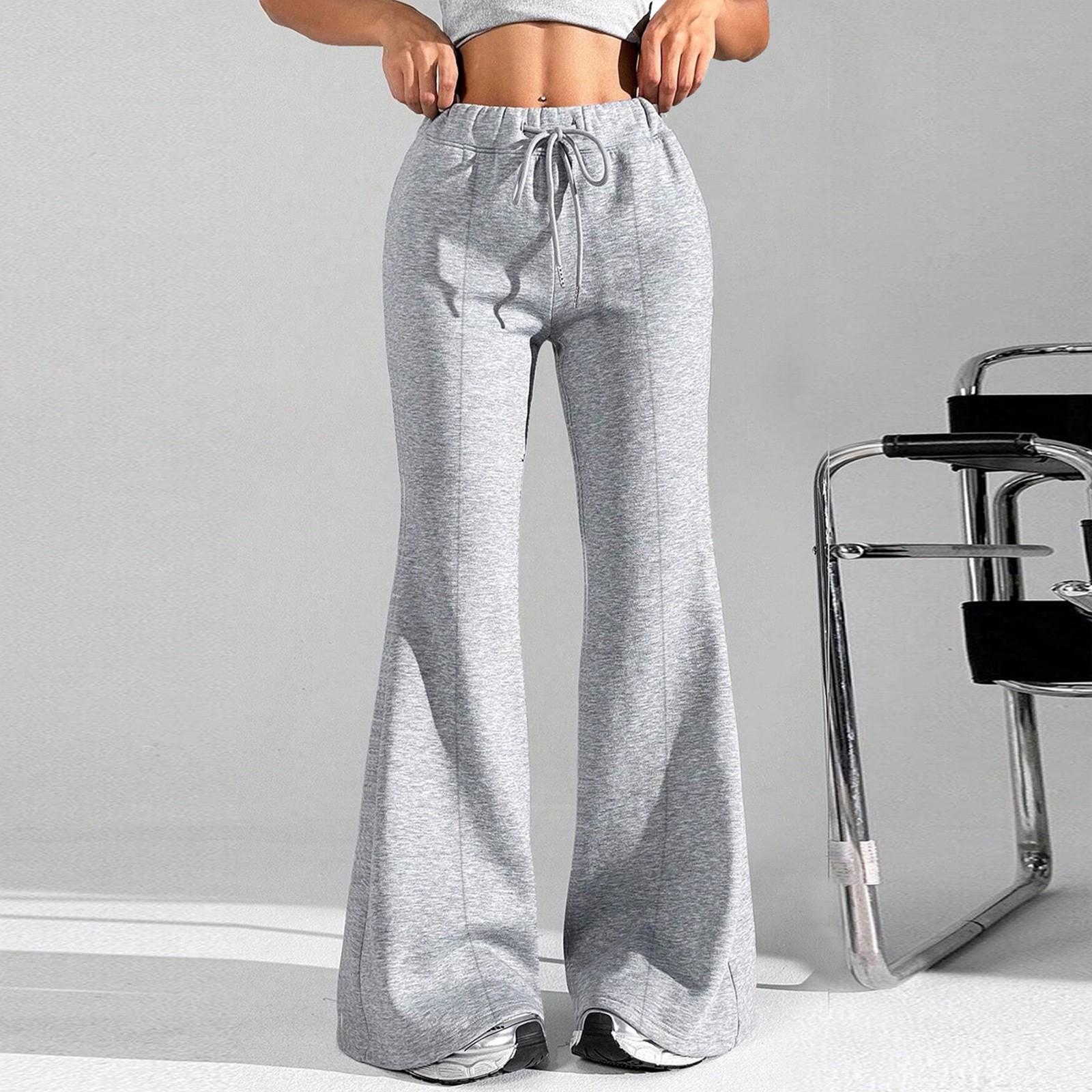 

Женские модные свободные брюки-карго с завязками на талии, однотонные, расклешенные XXXL