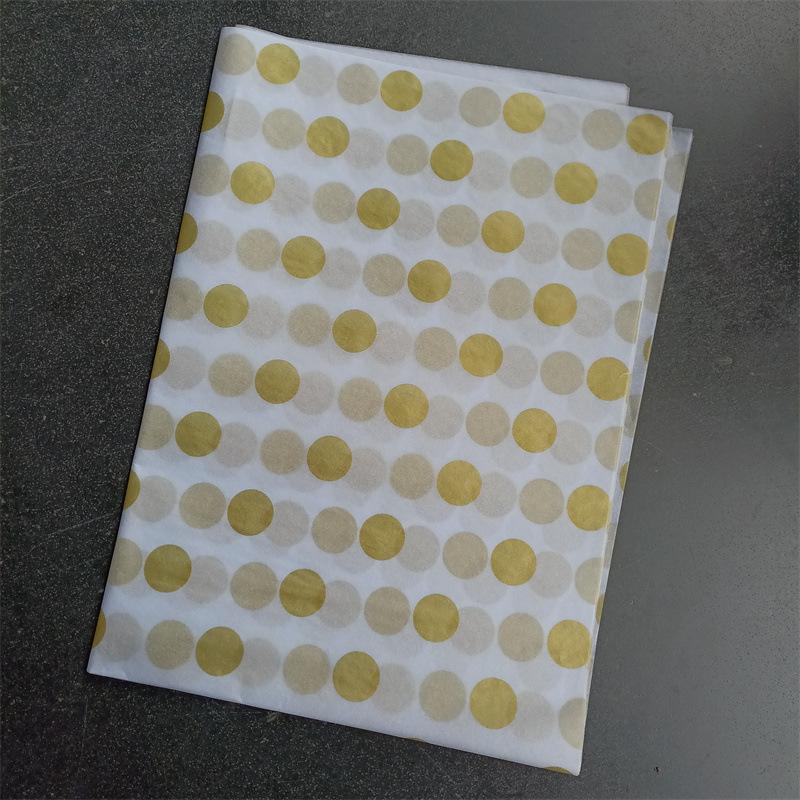 20pcs 50*35cm Tissue Paper Golden Star Polka Dot Wave Print DIY Craft Flowers Gifts Packing Paper Wedding Party Decorative Paper