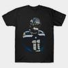Men Black Print T-shirt Jaxon-Smith-Njigba 11 No-Cut Transfer Paper Print Cotton Tshirt