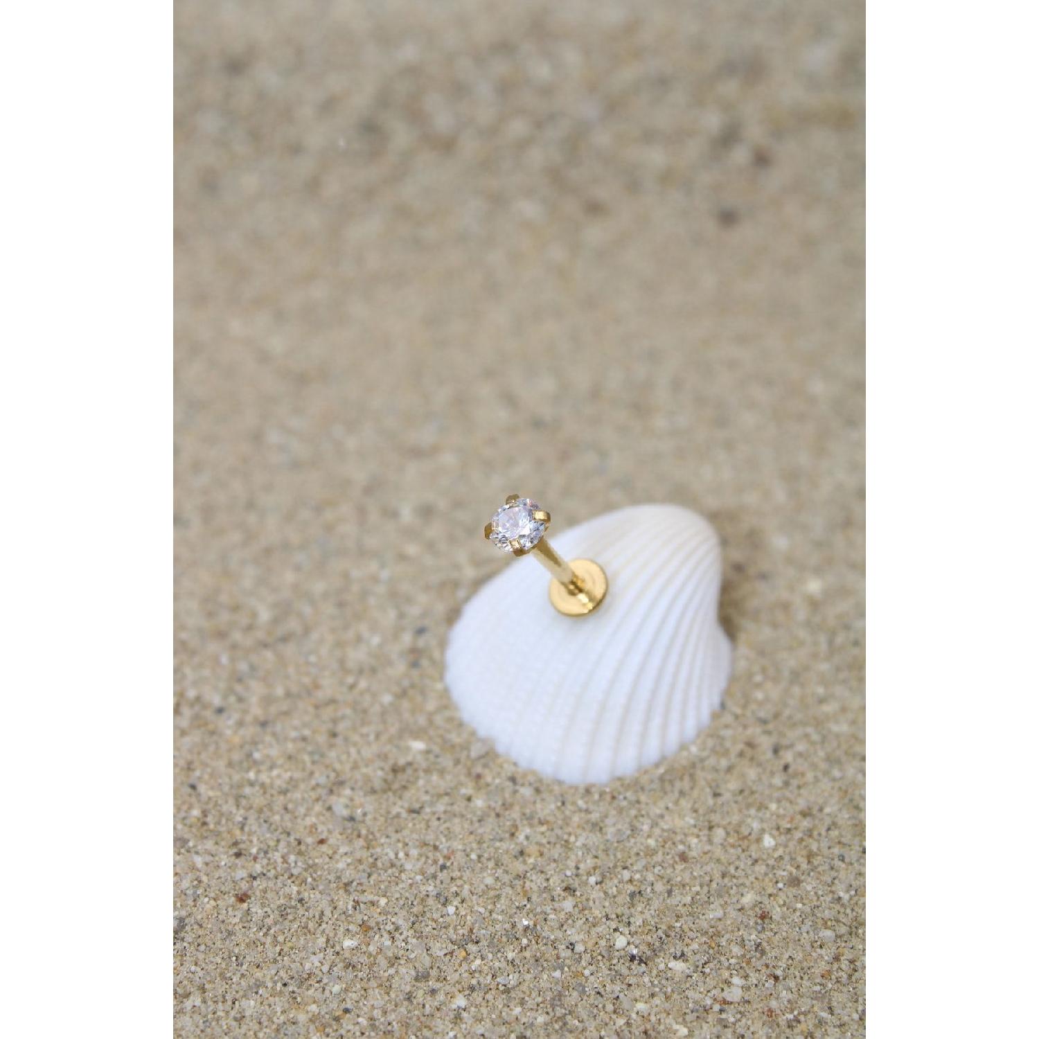 

Пирсинг из хирургической стали, пирсинг, циркон, камень, хрящ, козелок, раковина, спираль, золотой цвет 8 MM золотой